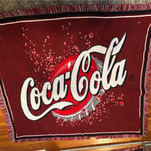 Vintage Coca-Cola throw blanket - Picture 2 of 3